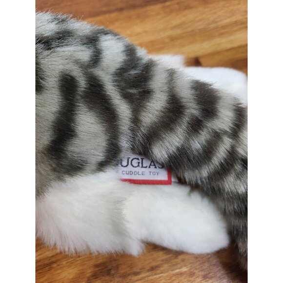 Douglas Plush Cat Smokey Gray Striped Tabby White 15" Long Lying Down Item 283 - Picture 3 of 4
